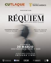 Cartel de la obra de teatro Requiem